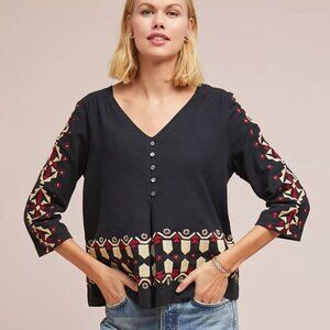 NWT Anthropologie Marianna Embroidered Top by Stella Forest Size 36 / US 4